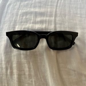 Le Specs rectangular black sunglasses